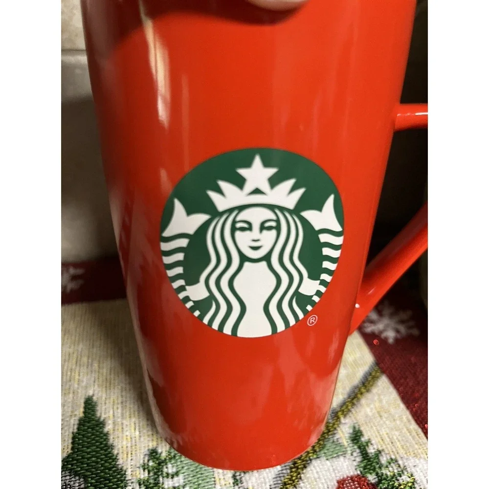 Starbucks Mug Starbucks Red Tall Mug Snow Coffee Mug Hot Chocolate Mug